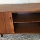 Vintage storage cabinet box on feet with sliding curtain