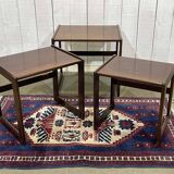 Set of 3 teak nesting tables from the 70s
