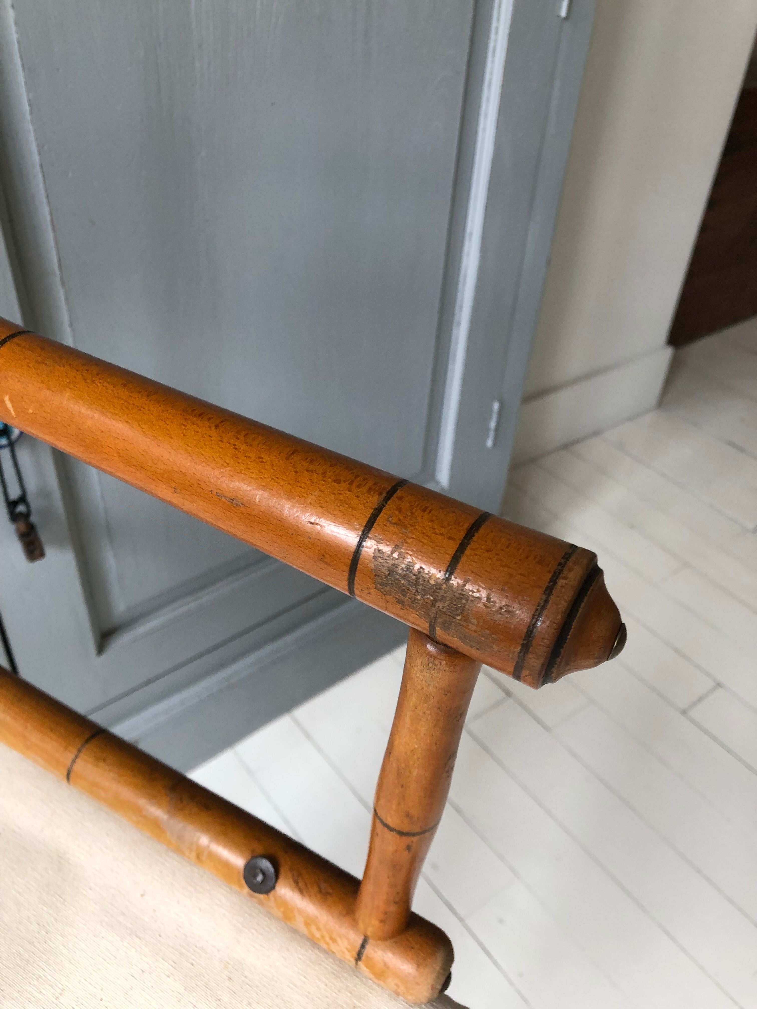 Former director's side chair in wood and canvas