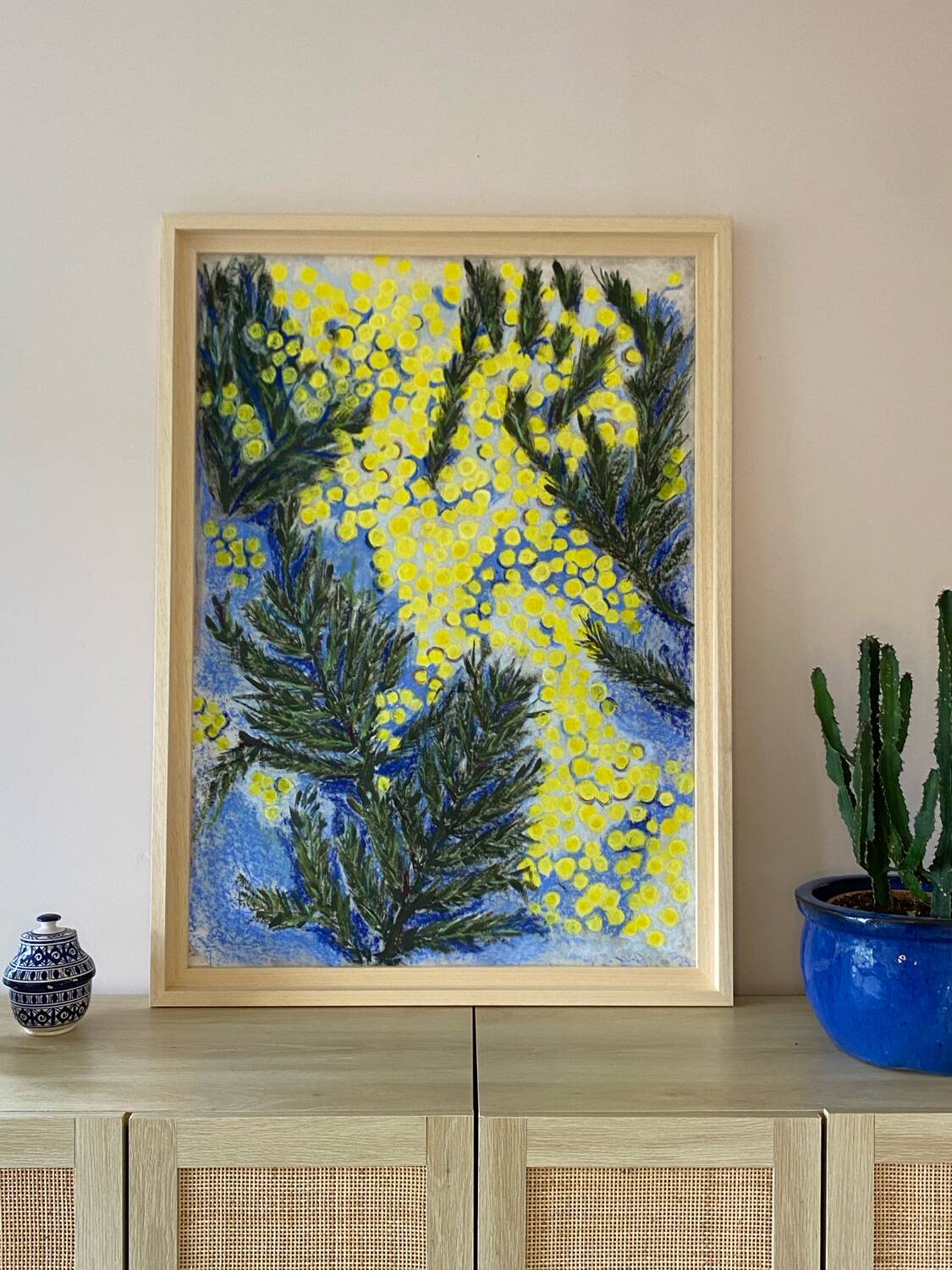Mimosa 2024, tableau impressioniste, pastel