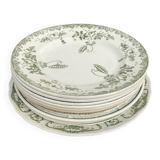 Set of 11 mismatched Terre de Fer plates