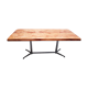 Ancienne table en chêne et inox vintage