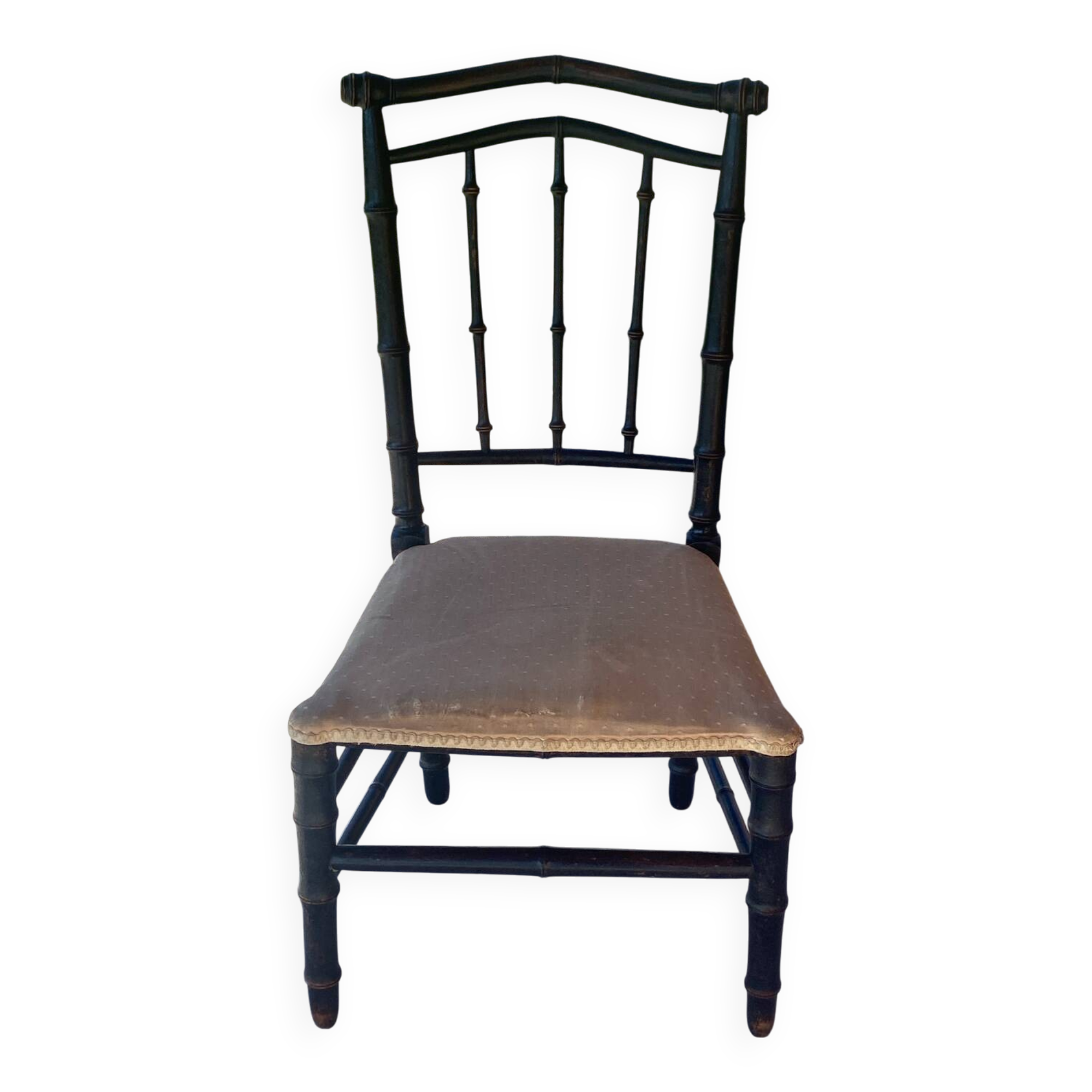 Chaise Napoléon III en bois imitant le bambou