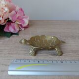Petit cendrier tortue en laiton sculpté vintage
