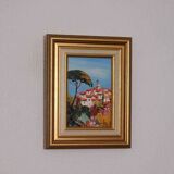Original French oil on canvas – “Saint‑Paul‑de‑Vence” by Guinet C – vintage & framed – 28 × 23 cm