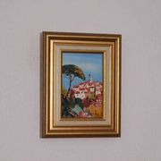 Original French oil on canvas – “Saint‑Paul‑de‑Vence” by Guinet C – vintage & framed – 28 × 23 cm