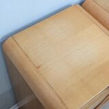 Pair of tall vintage birch wood bedside tables / entryway console 1970s