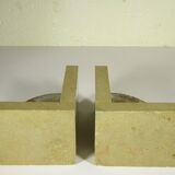 PAIR OF MARBLE BOOKENDS
