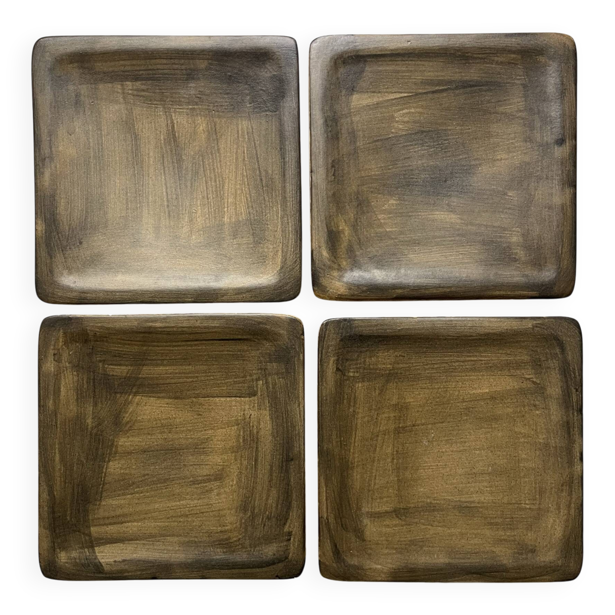 Set de 4 assiettes carrées « galerie de la Courtine »
