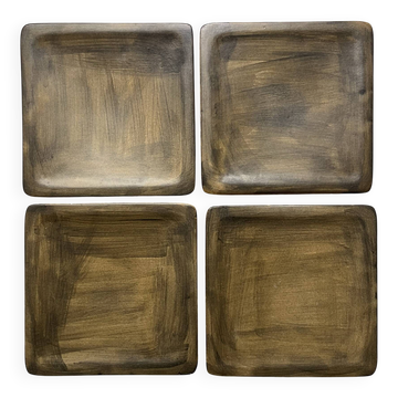 Set of 4 square plates "Gallery of the Courtine"