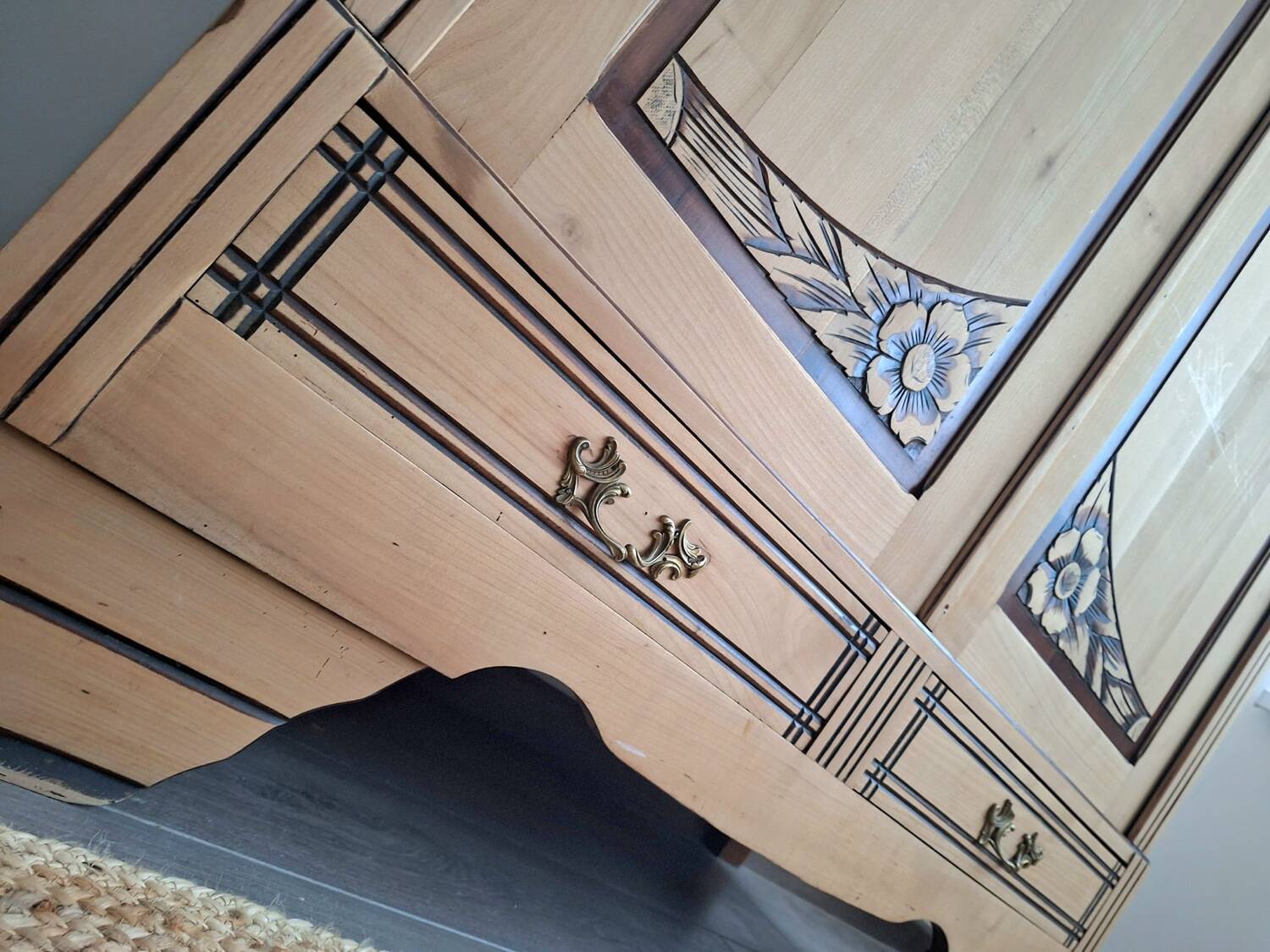 Large art deco wardrobe, antique wardrobe
