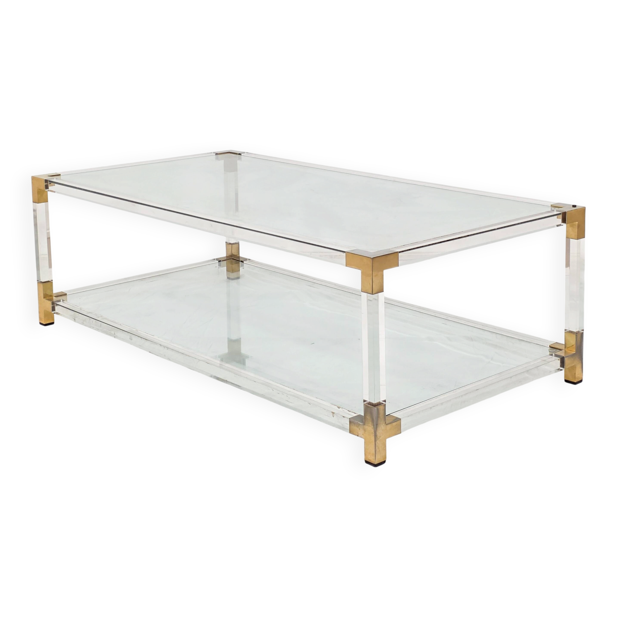 Table basse en verre et Lucite par Charles Hollis Jones — 1970