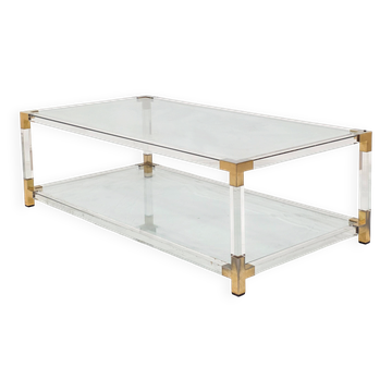 Glass and Lucite coffee table by Charles Hollis Jones — 1970