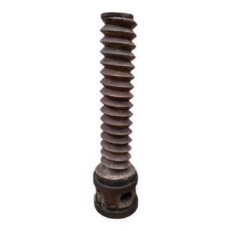 LARGE OLD WOODEN PRESS SCREW