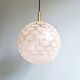 Suspension Space Age in brass and textured glass, 1970s