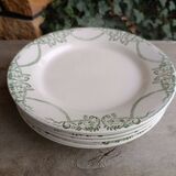 Six earthenware plates Napoleon, Creil and Montereau