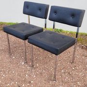 Paire de chaises en skaï design chromé - 1950s