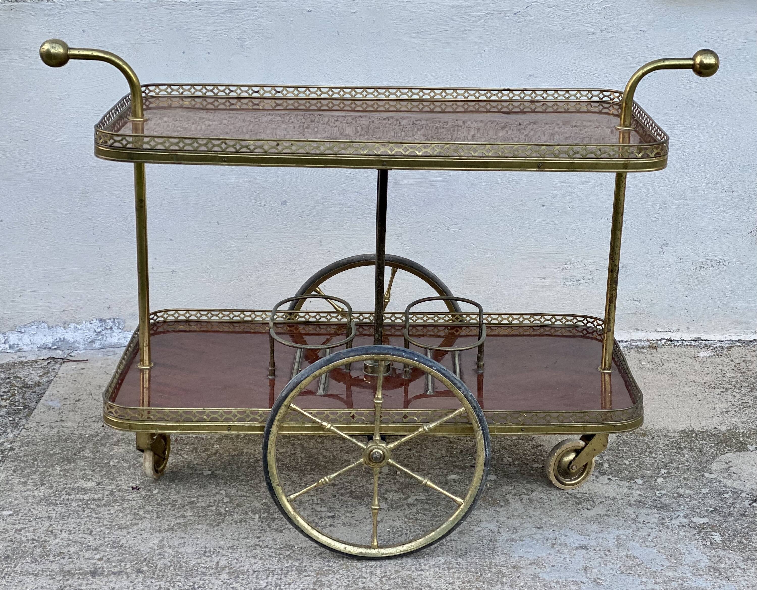 Table desserte à roulettes bar vintage 1950