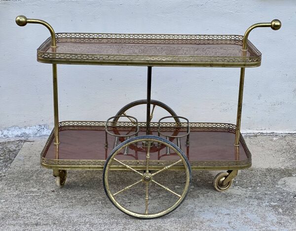 Table desserte à roulettes bar vintage 1950