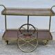 Vintage 1950s bar serving table on wheels