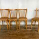 Set of 4 chairs Bistro Baumann wooden clear years 1950-1960