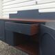 Vintage dark blue hand painted regency style buffet