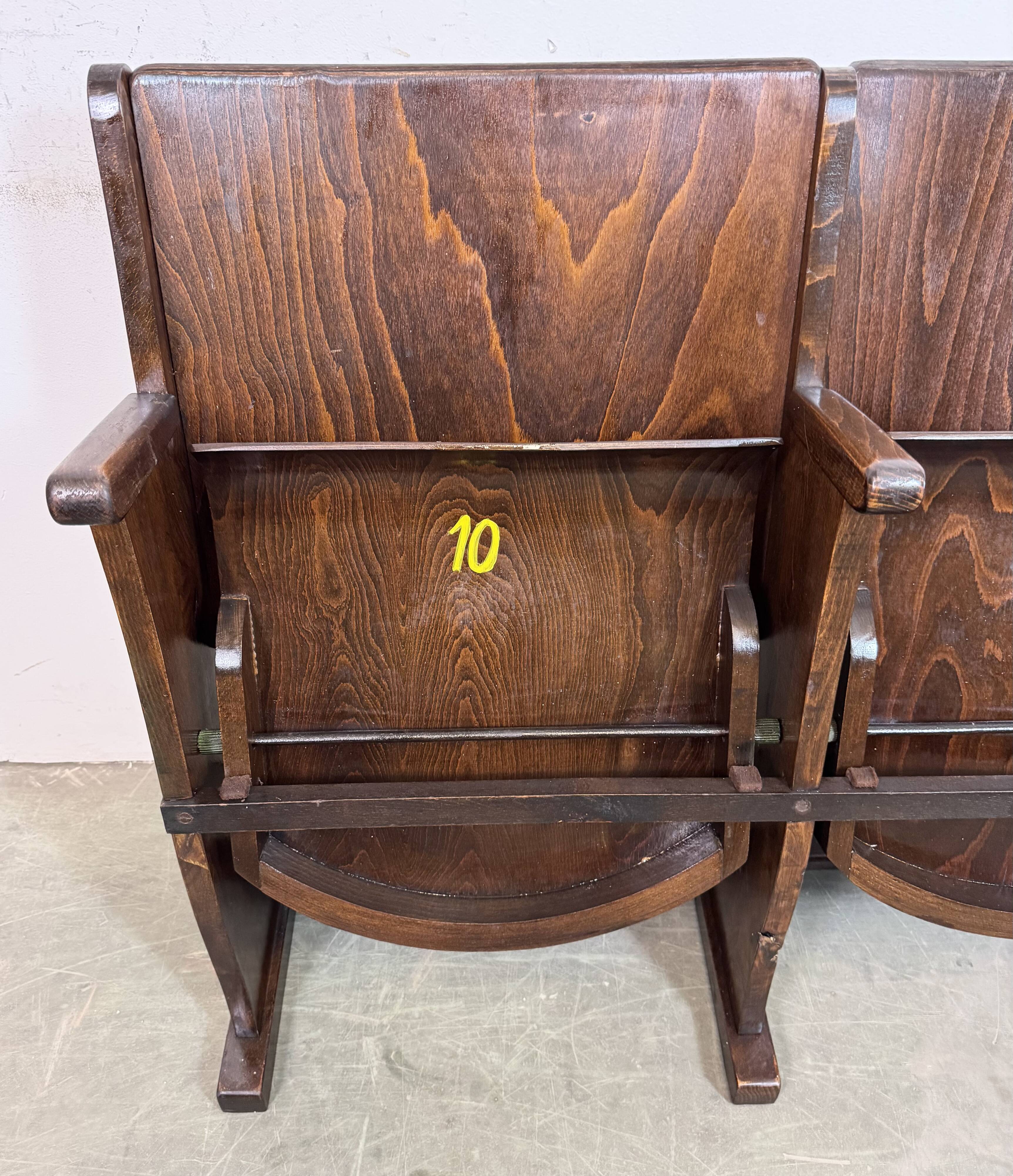 Vintage two-seat cinema bench from ton, 1960s