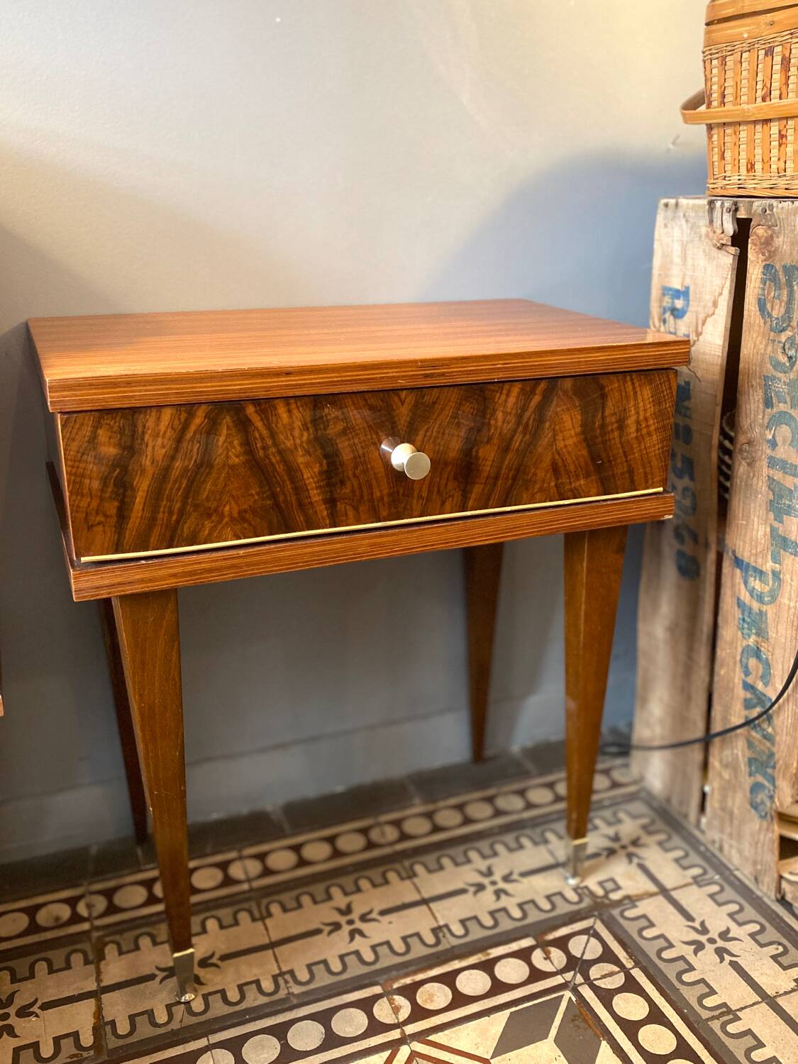 Small vintage bedside table from the 1960s.