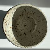 large sandstone salad bowl signed Tiffoche french vintage ceramic