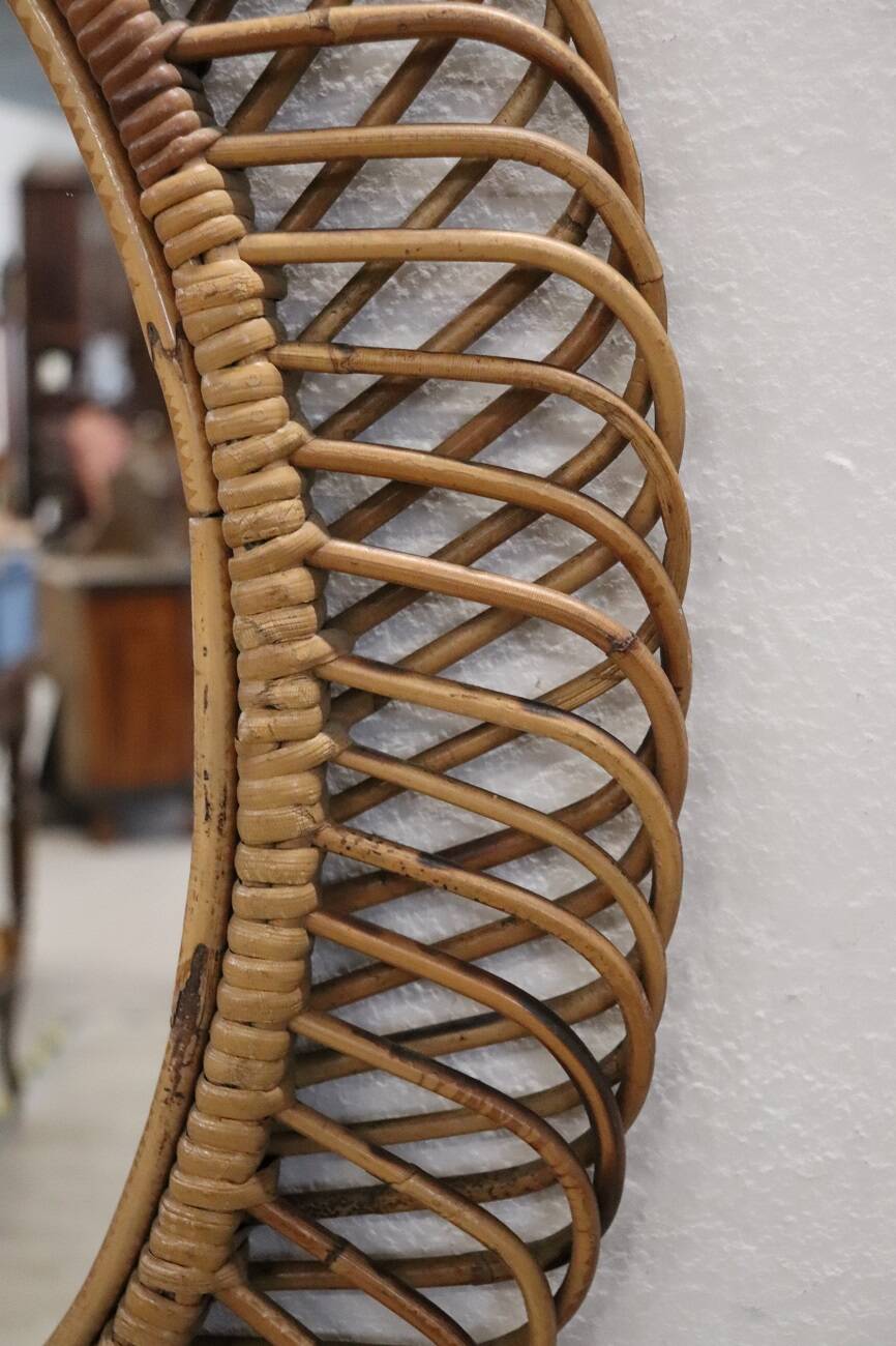 1960s Italian design bamboo mirror