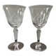 2 large crystal water glasses engraved Villeroy & Boch tulip shape