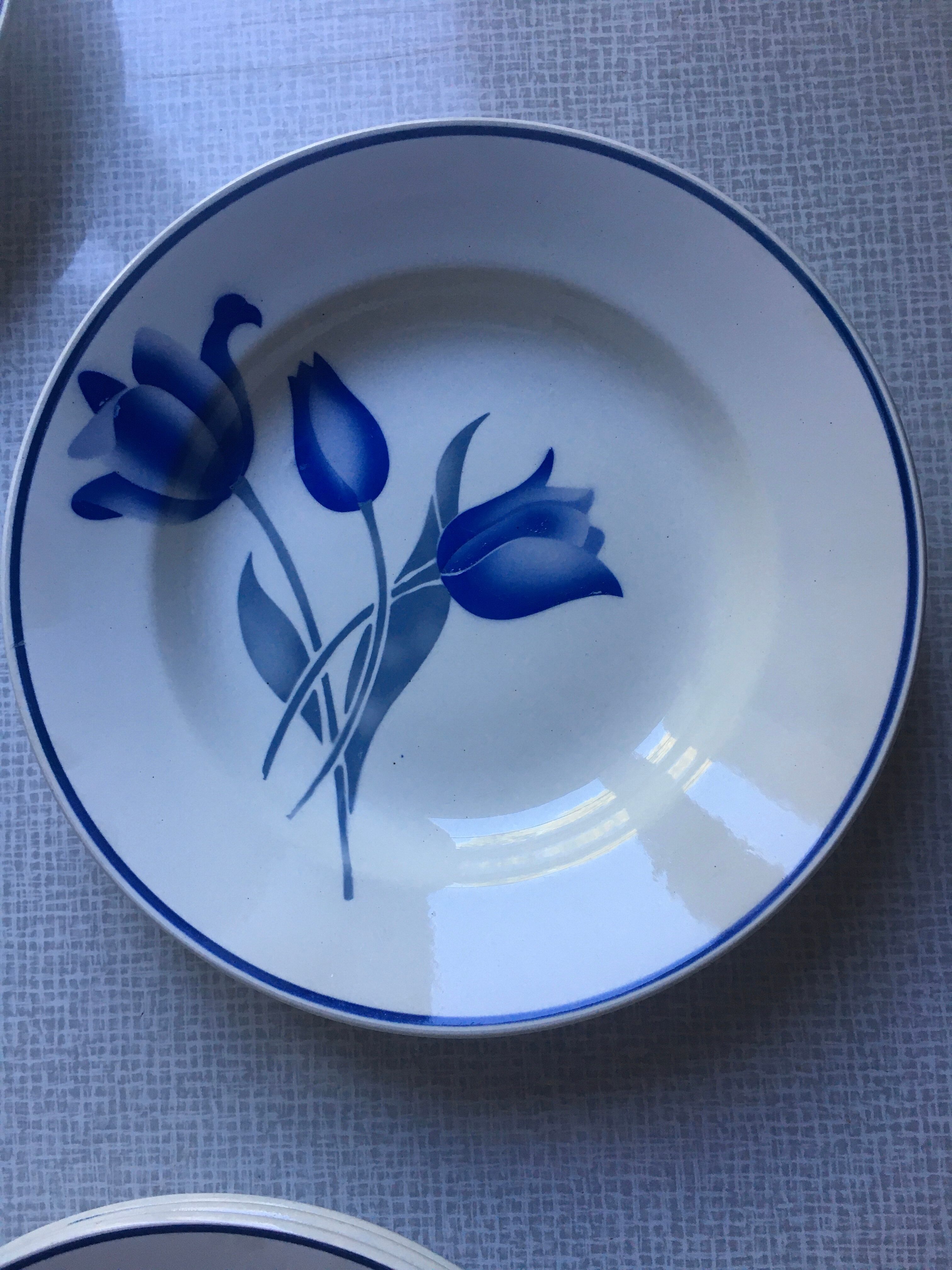Set of 6 deep plates, Simone Moulin des Loups model