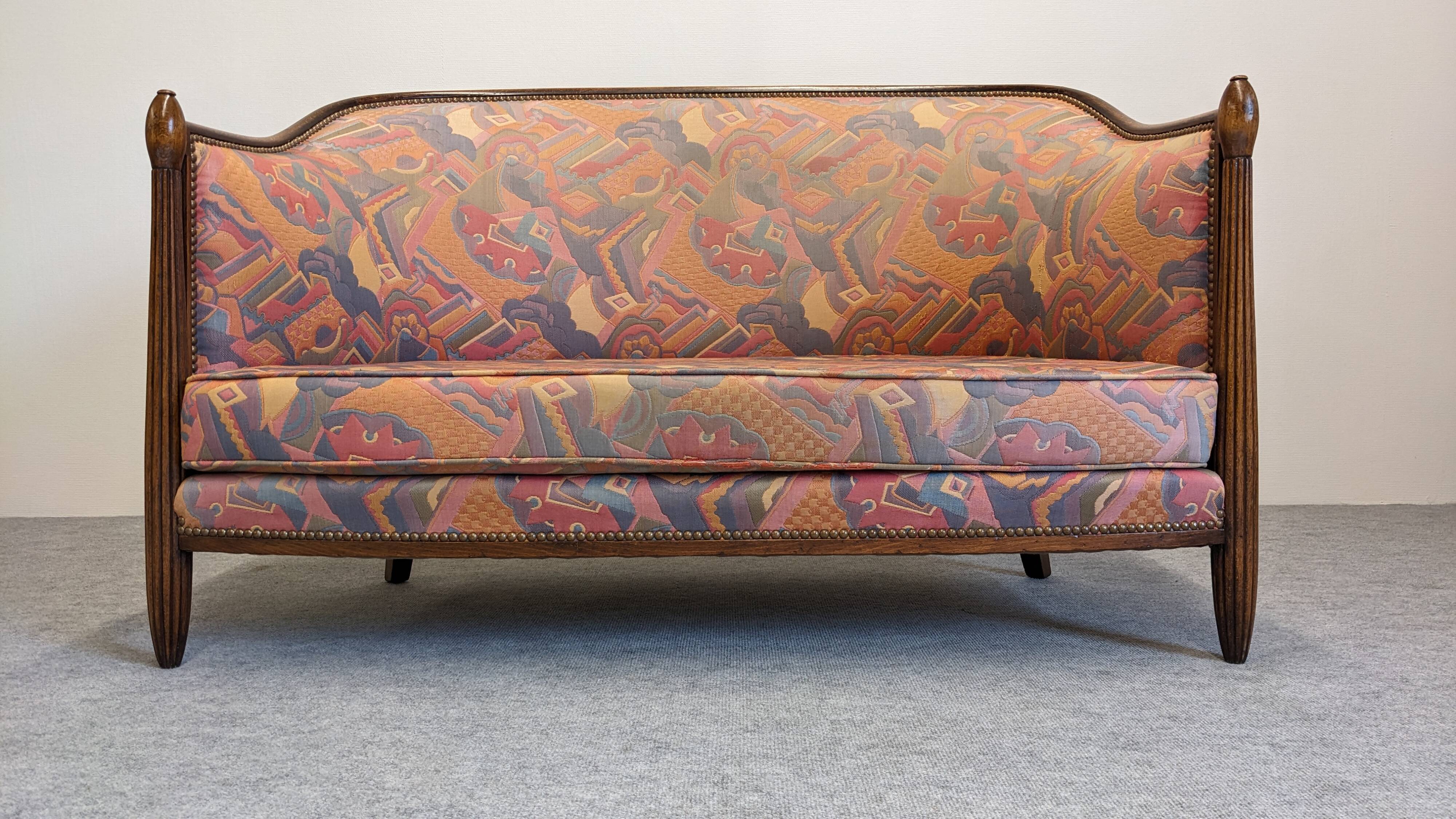 Art Deco gondola sofa, France circa 1920