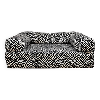 Vintage lounge sofa daybed 'Zebra print'