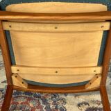 Set of 4 vintage Danish wood and wool chairs by Sax, Denmark 1960s