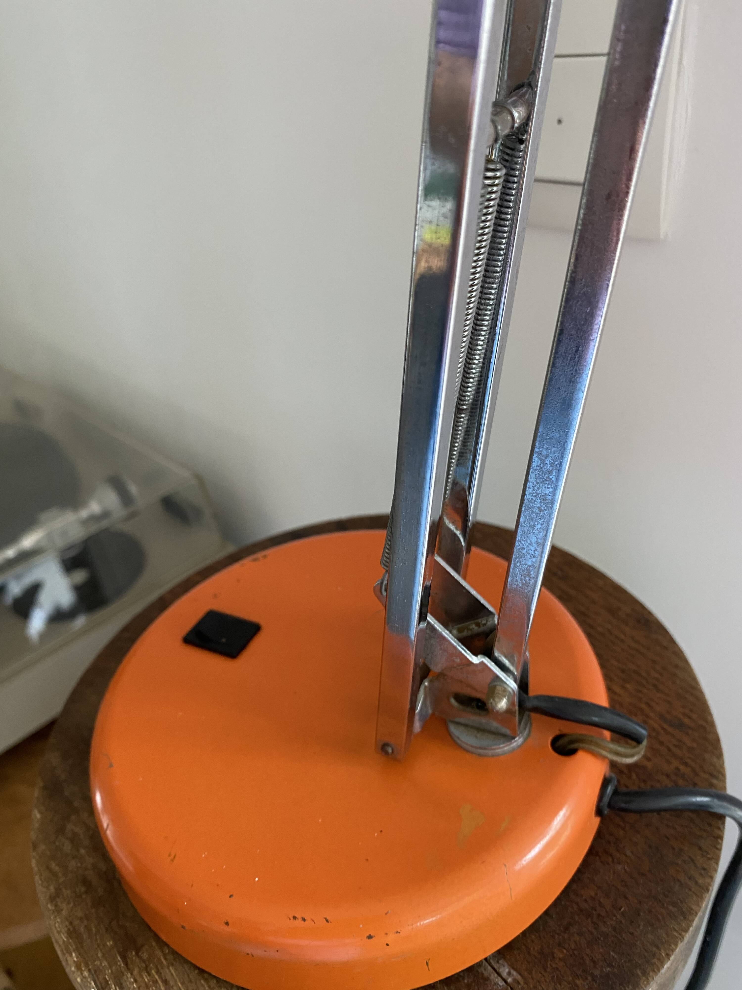 FASE lamp vintage 70s orange architect desk lamp space age design Very good