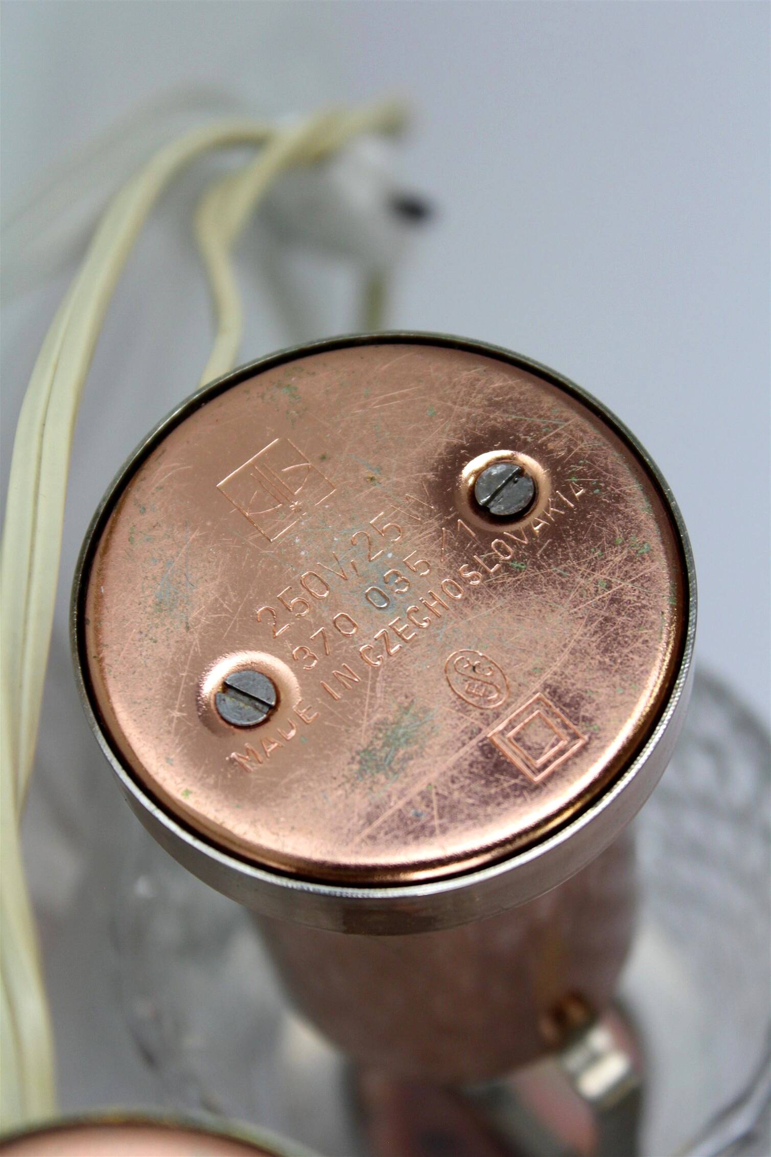 Copper Table Lamps from Kamenicky Senov, 1970s, Set of 2