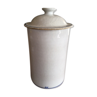 Enamelled sandstone pot
