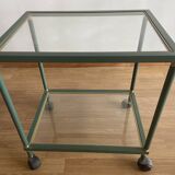Vintage serving trolley and console table green side table