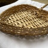 Old heart-shaped rattan basket.