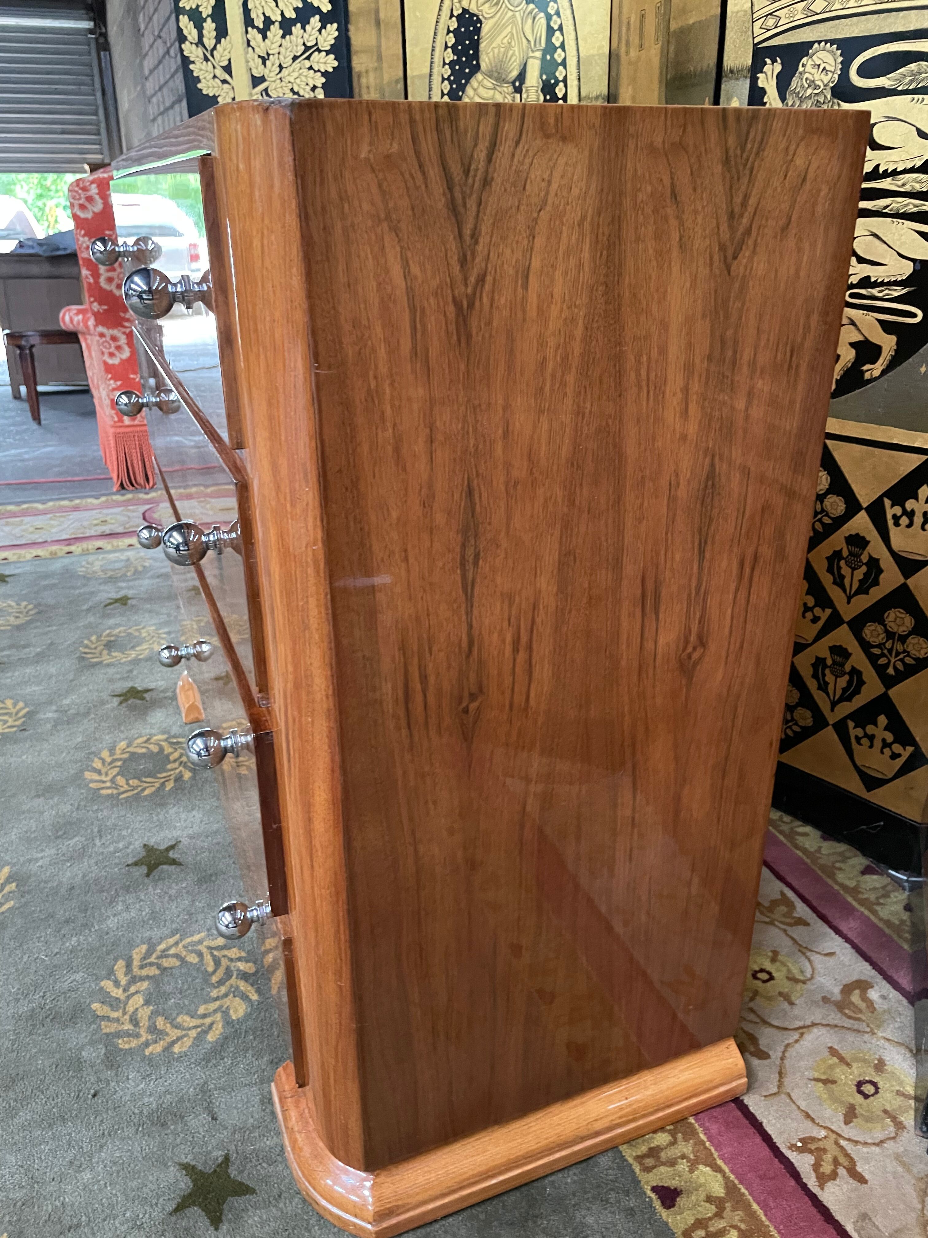 Art Deco style chest of drawers walnut veneer