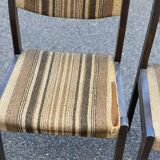 Set of 4 vintage Scandinavian Self chairs in solid wood and wool