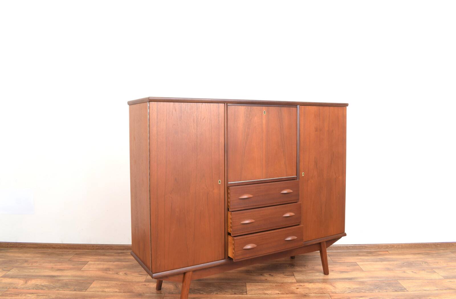 Mid-Century Danish Teak Highboard, 1960s.