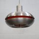Old Danish space age design lamp in alu and orange inside.