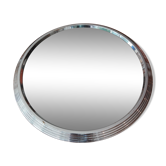 Plateau miroir bord chromé années 50