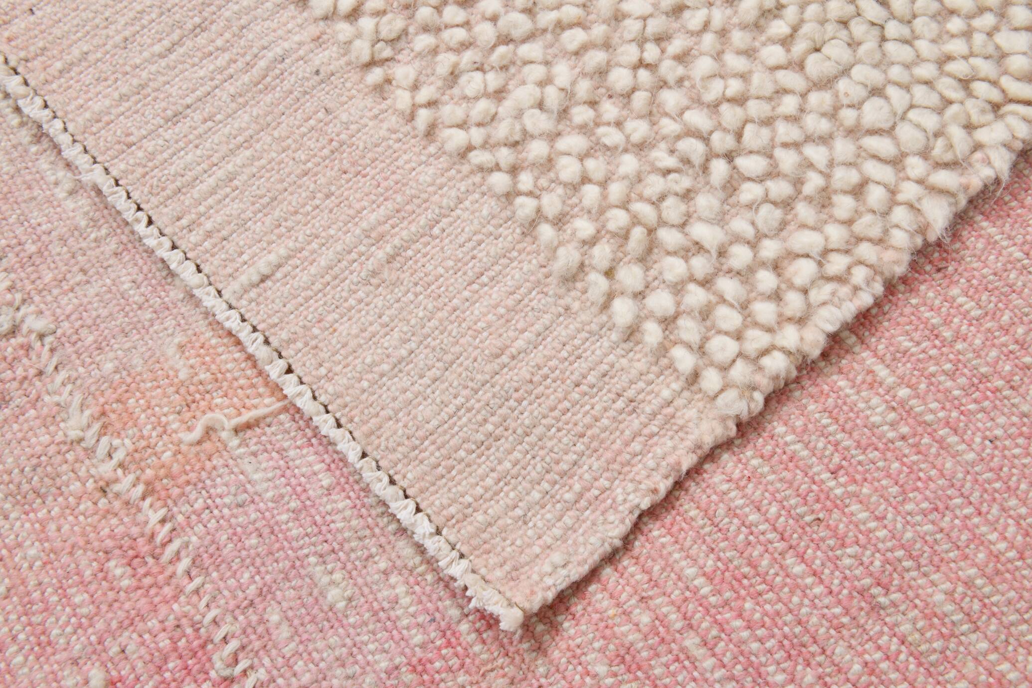 9x11 Pink & Beige Soft Wool Vintage Rug, 263x330Cm SK 33962