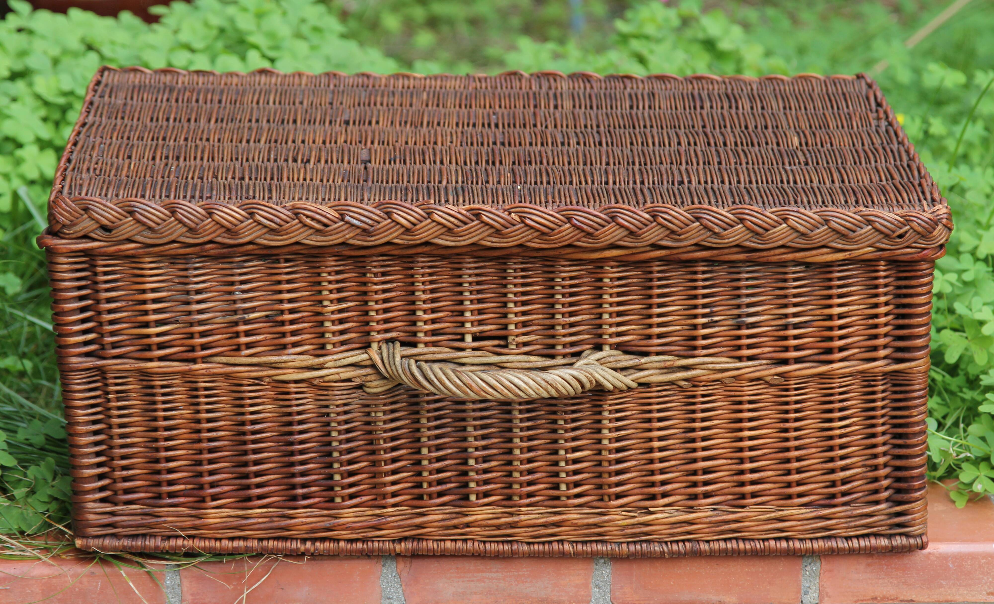 Old wicker trunk