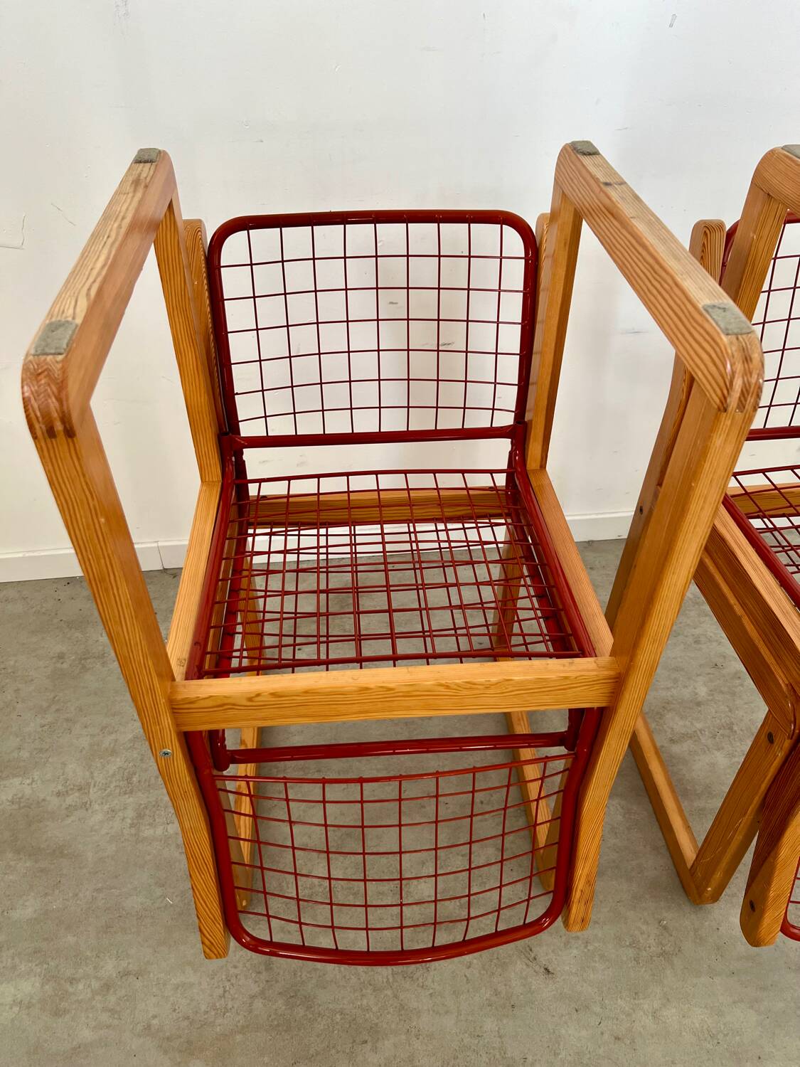 Lot 4 chaises  design Knut et Marianne Hagberg pour Ikea 1982 vintage métal et bois