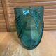 Vintage LUMINARC Green Moulded Glass Vase Made in France #E361