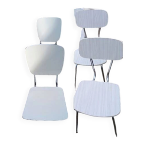 Lot 4 chaises formica - blanches